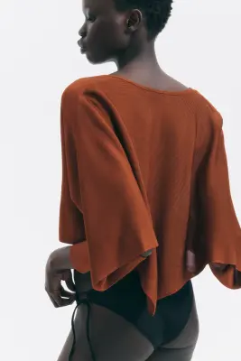 Top cape court - Orange brûlé — photo 2