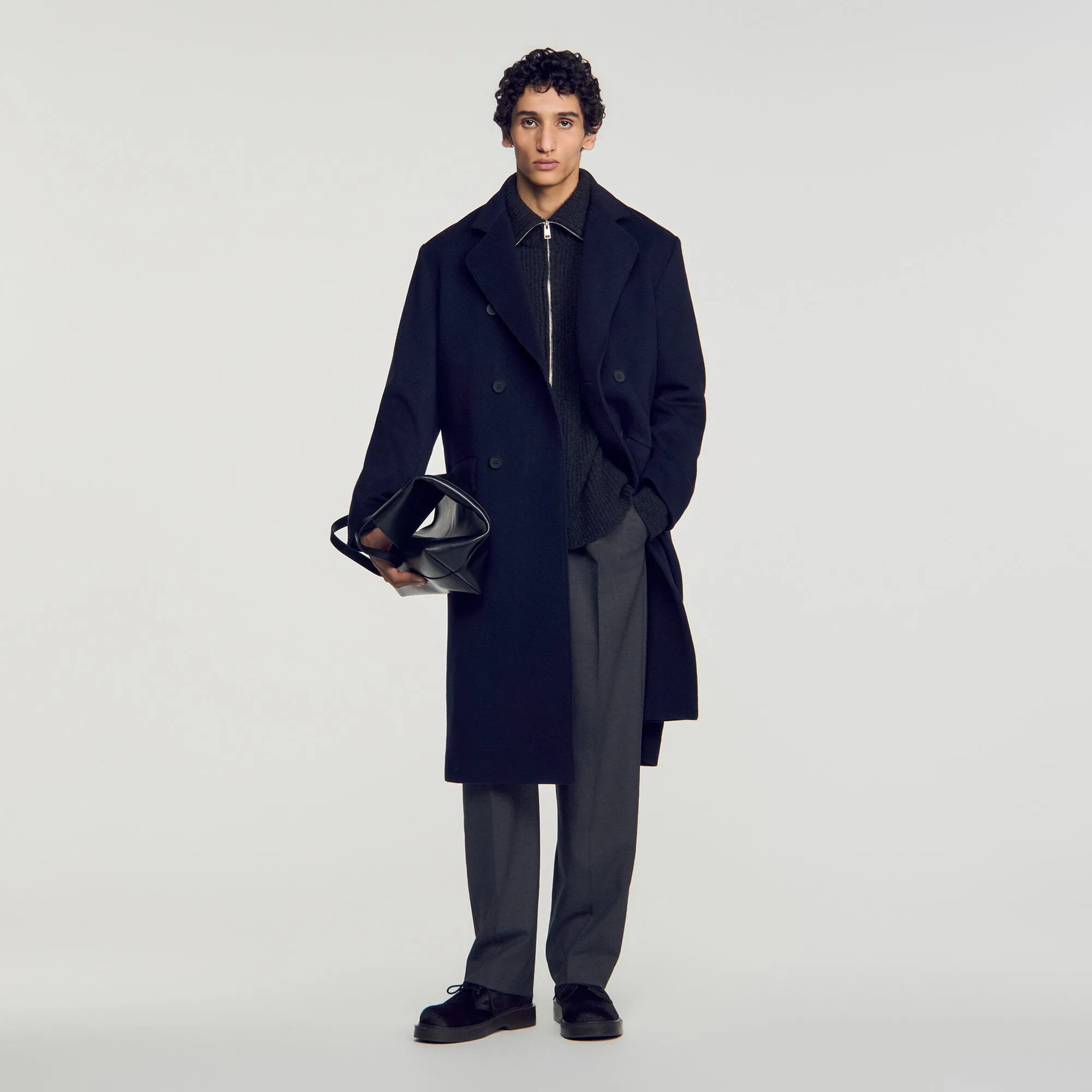 Manteau laine et cachemire croisé