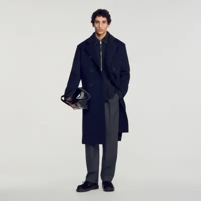 Manteau laine et cachemire croisé