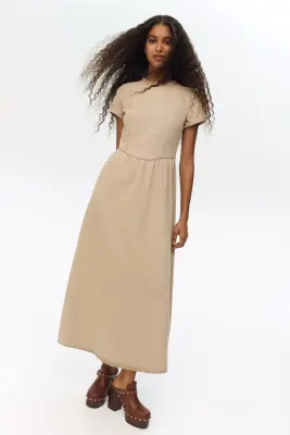 Robe maxi en denim - Beige — photo 1
