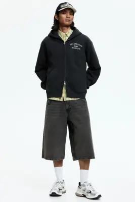 Veste imprimée Loose Fit avec capuche et zip - Noir/California — photo 2