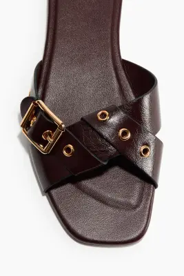 Sandales en cuir - Marron — photo 3