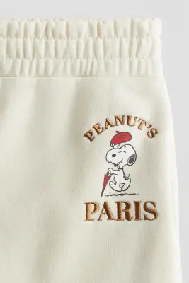 Pantalon jogger large à l'intérieur brossé - Crème/Snoopy — photo 2