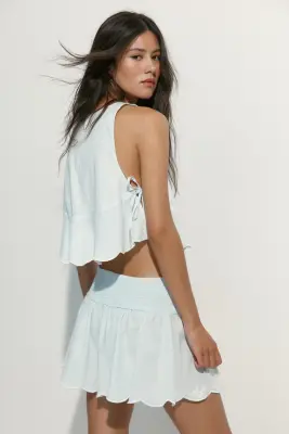 Short brodé - Turquoise clair — photo 3