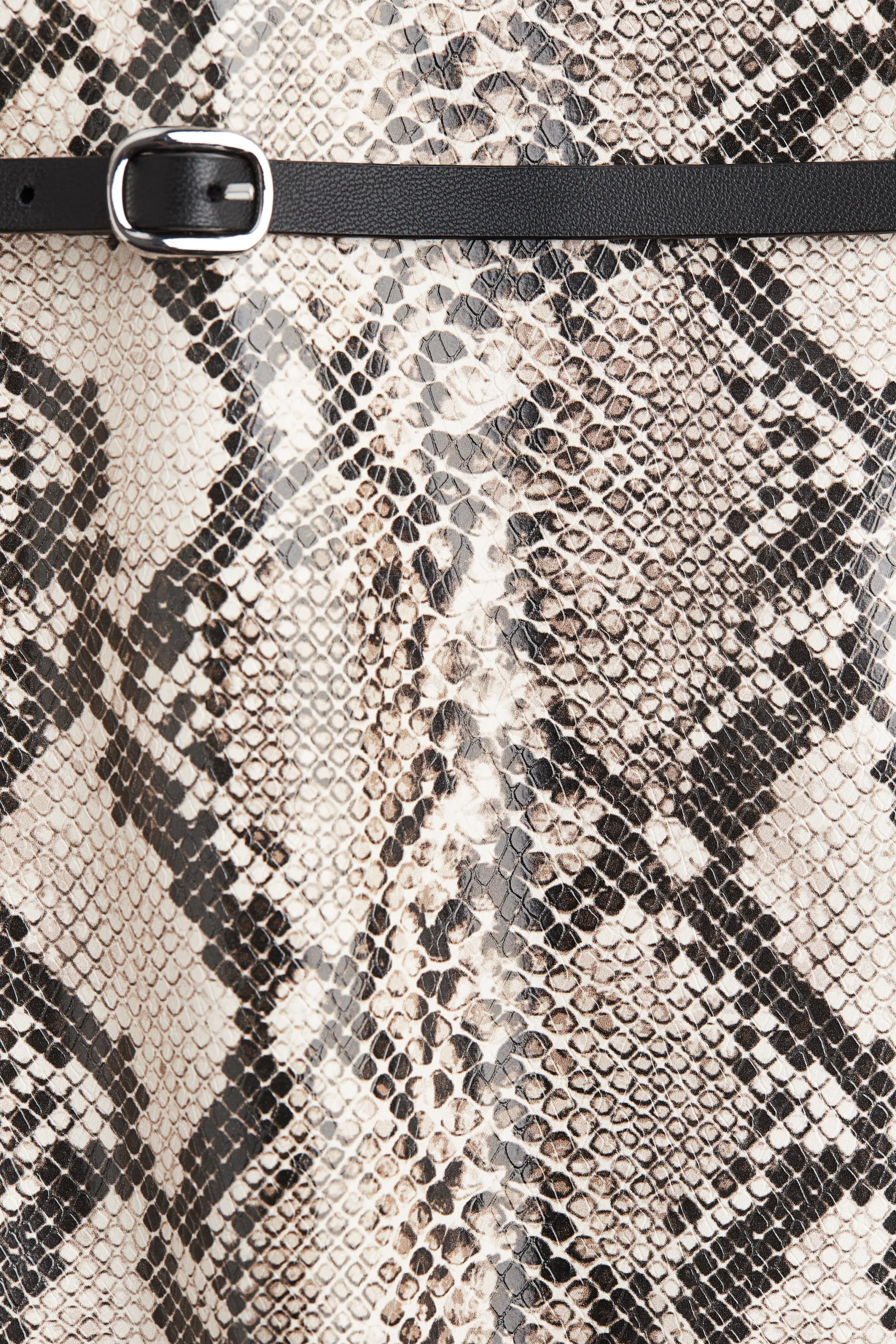Jupe avec ceinture - Beige/motif peau de serpent