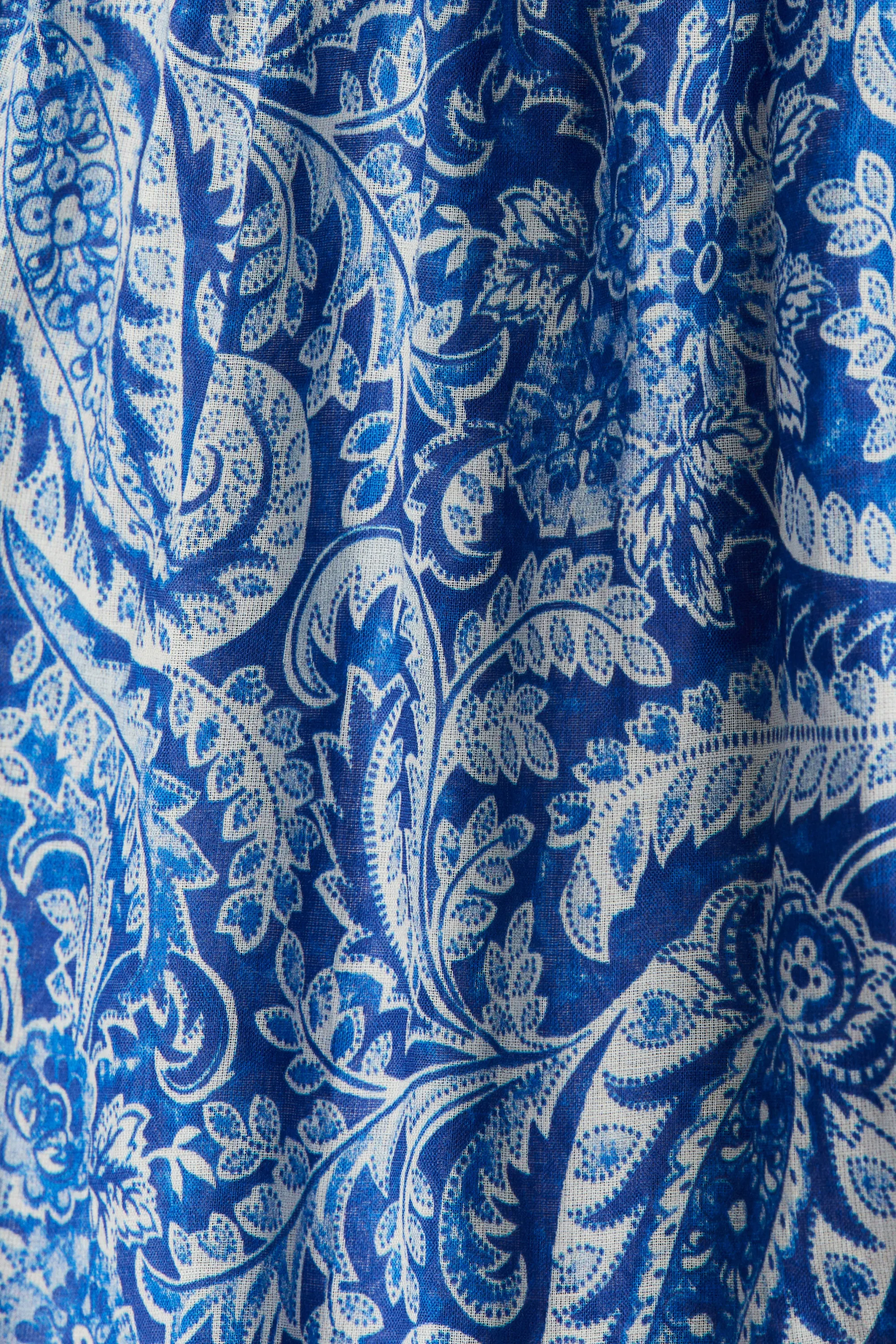 Blouse en coton - Bleu/motif cachemire