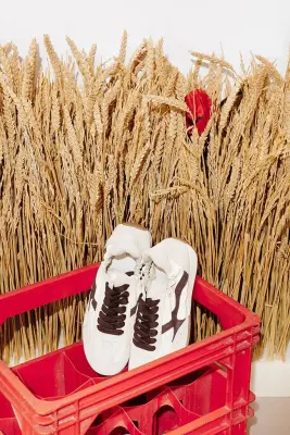 Baskets en cuir et toile Femme — photo 2