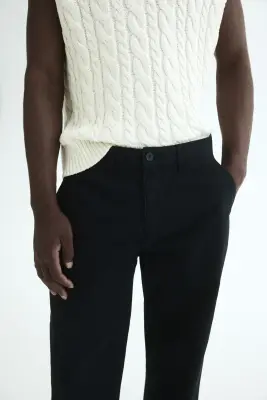 Chino Relaxed Fit en coton - Noir — photo 2