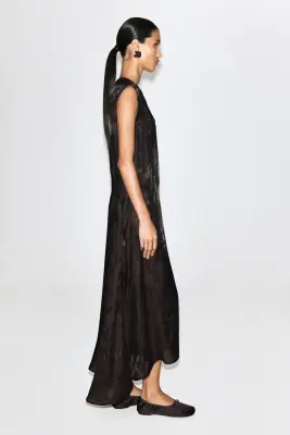 ROBE MIDI EN JACQUARD MOTIF ANIMALIER - BRUN / MOTIF ANIMALIER — photo 4