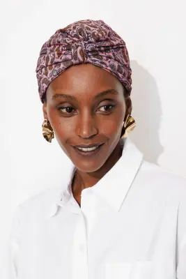Bonnet-turban en jersey Femme