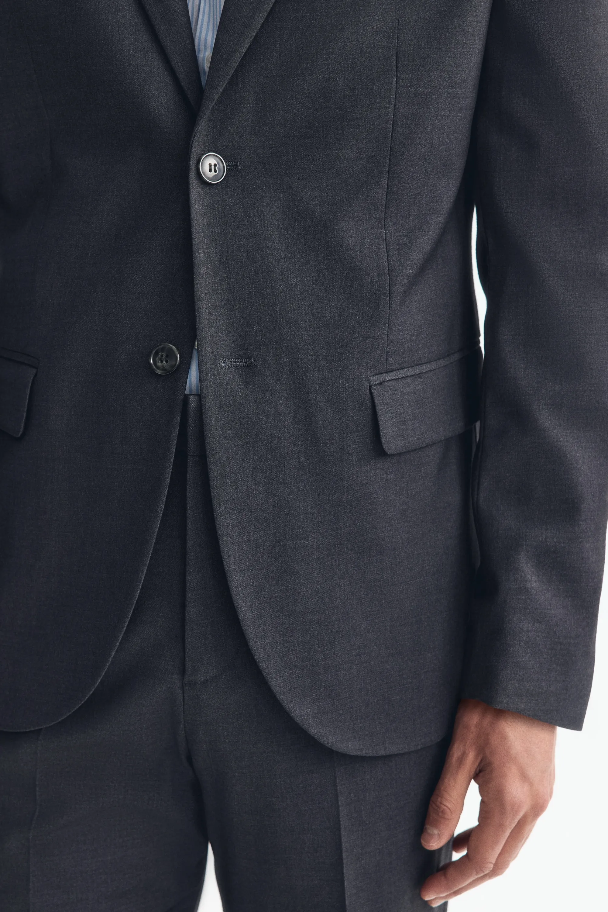 Veste Regular Fit à fermeture droite - Gris foncé