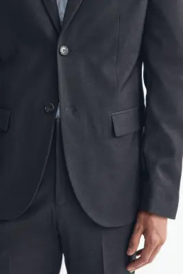Veste Regular Fit à fermeture droite - Gris foncé — photo 1