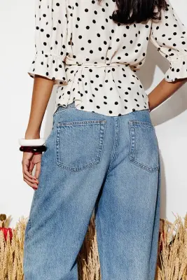 Jean balloon taille haute — photo 3