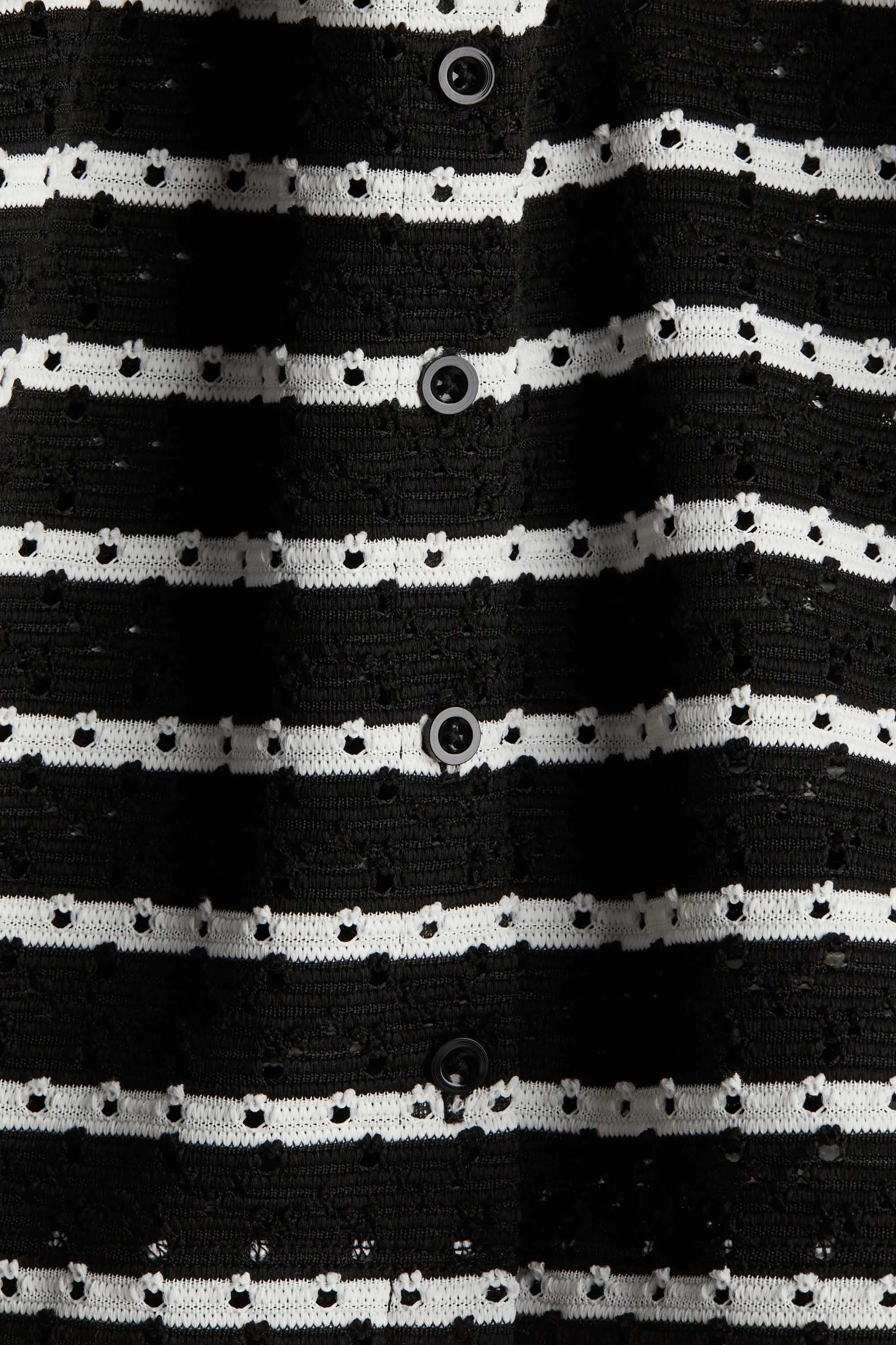 Gilet en jersey pointelle - Noir/rayé
