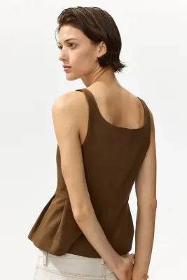 Gilet sans manches ajusté - Marron — photo 2