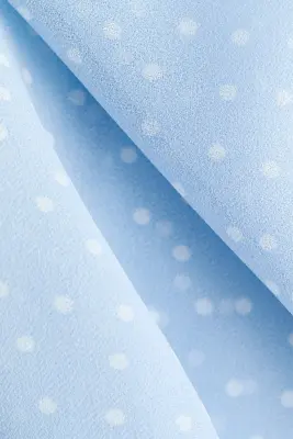 Top en mousseline avec col écharpe - Bleu ancien clair/pois — photo 4