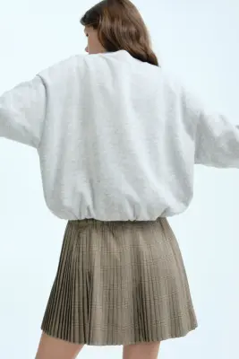 Sweat oversize - Gris clair chiné — photo 2