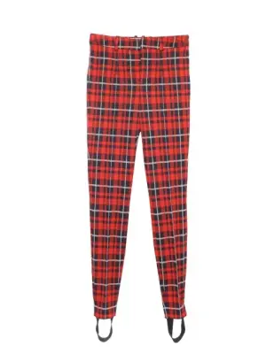 Pantalon fuseau slim fit imprimé écossais rouge et bleu marine Prix boutique 120€ Taille XXS — photo 1