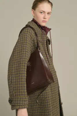 SAC BELLO MARRON CHAUD FERMOIR ARGENTÉ — photo 2