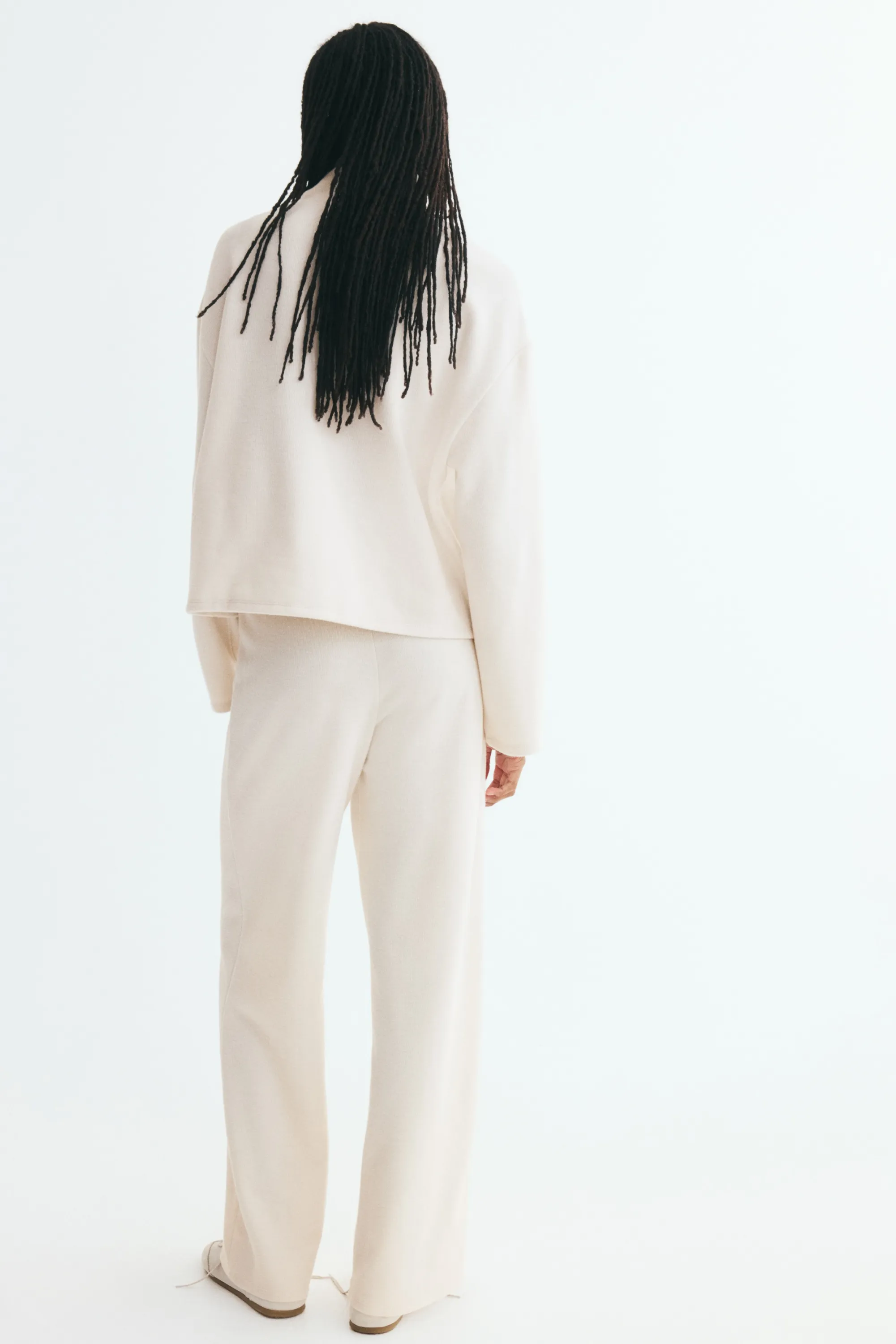 Pantalon avec plis devant - Crème