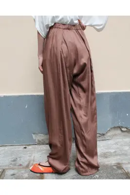 Pantalon sarouel satiné Noisette — photo 2