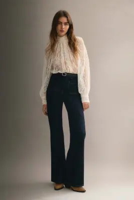 Blouse oversize en dentelle - Crème — photo 2