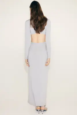 Robe découpée à effet drapé - Violet ancien clair — photo 3