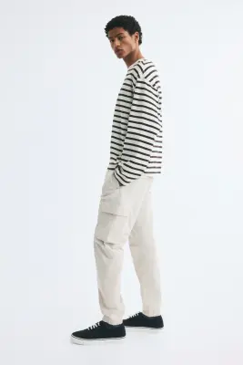 Pantalon cargo Slim Fit - Beige clair — photo 4