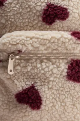 Sac à dos imprimé en tissu Teddy bear - Beige/cœurs — photo 2