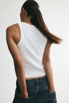 Débardeur avec détail en métal - Blanc — photo 3