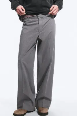 Pantalon de costume plissé décontracté Florian - Gris foncé chiné — photo 1