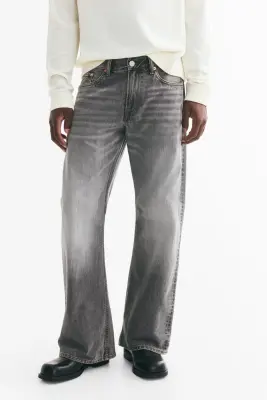 Relaxed Bootcut Jeans - Gris denim — photo 1