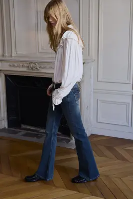 Flared Low Jeans - Bleu denim foncé — photo 3