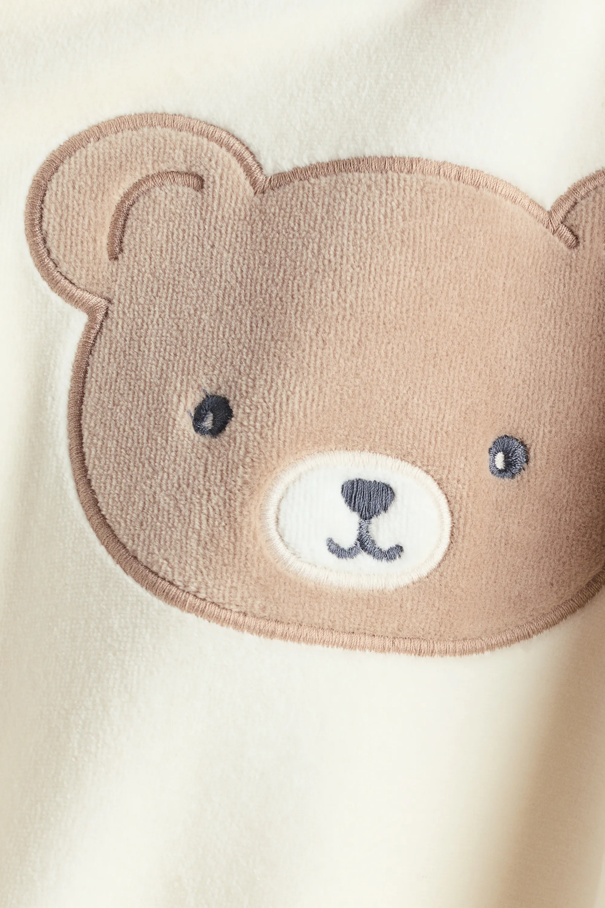 Pyjama en velours - Crème/nounours