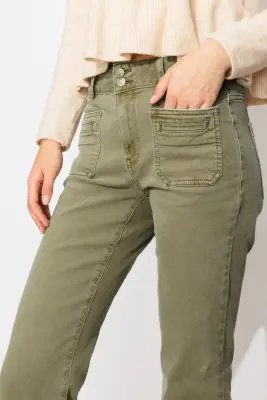 EUGENE pantalon bootcut toile — photo 5
