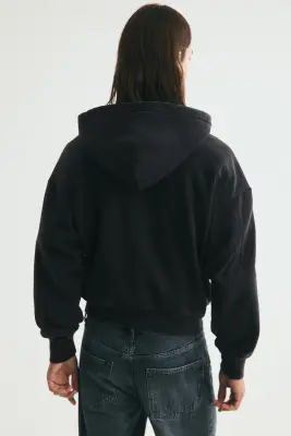 Veste à capuche zippée Oversized Fit - Noir — photo 3