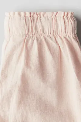 Pantalon en lin mélangé - Rose pêche clair — photo 2