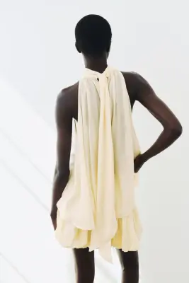 Top sans manches en cupro mélangé - Jaune pâle — photo 2