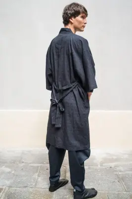 Kimono motif Kasuri en coton — photo 3