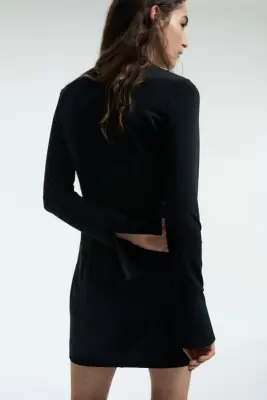 Robe en jersey interlock - Noir — photo 4
