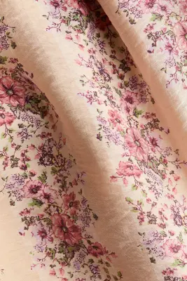Robe dos nu avec jupe évasée - Rose ancien clair/fleuri — photo 3