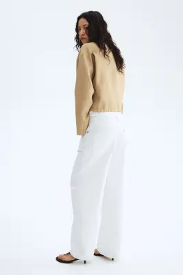 Veste sans col - Beige — photo 3