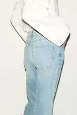 Flared Regular Waist Ankle Jeans - Bleu denim clair — photo 3