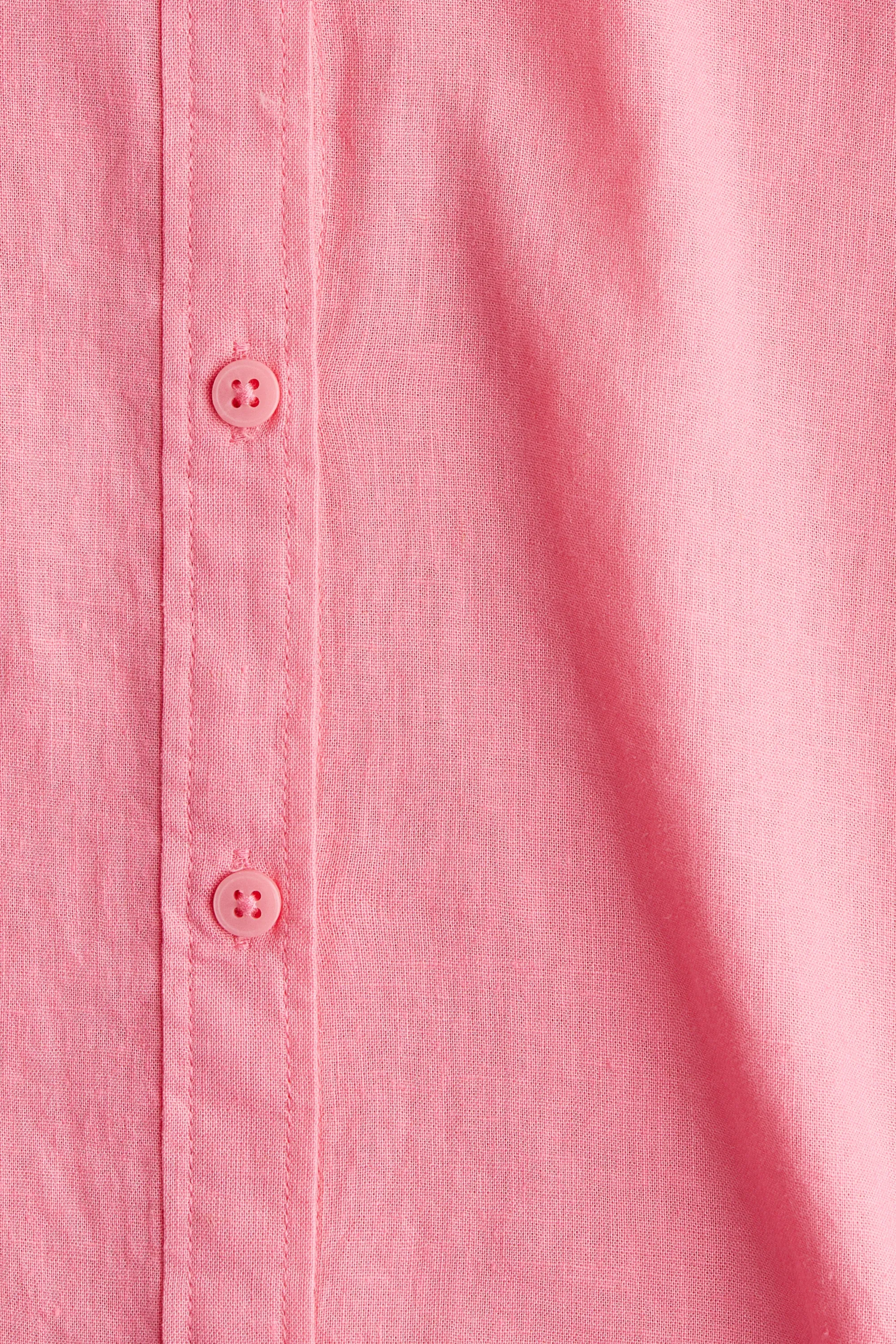 Blouse en lin mélangé - Rose