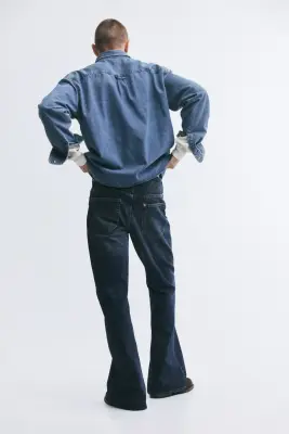 Regular Flared Jeans - Bleu denim foncé — photo 4