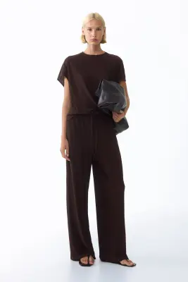 Top froissé - Marron foncé — photo 1