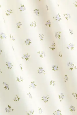 Robe en coton avec bretelles à nouer - Crème/fleuri — photo 3