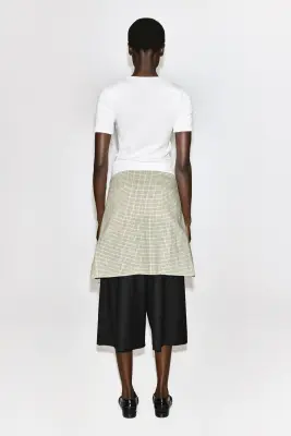 T-SHIRT HENLEY CÔTELÉ - BLANC — photo 4