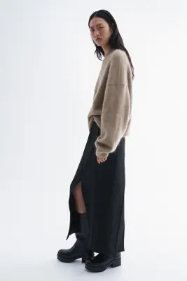 Pull brossé en mohair mélangé - Taupe ancien — photo 3