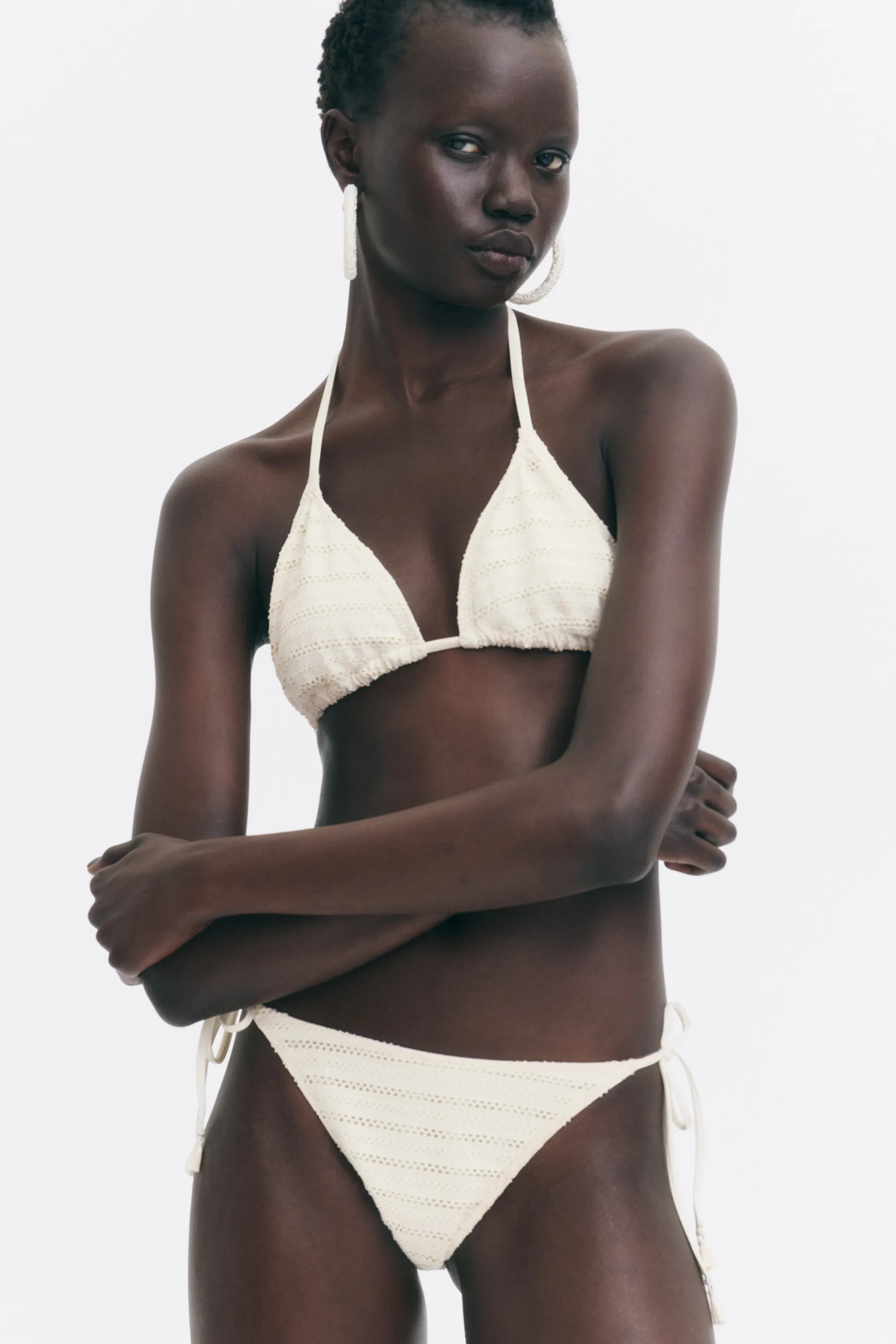 Bas de maillot Tanga à nouer - Crème
